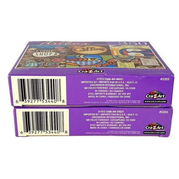 Artbox CraZart 350 Piece Puzzles Lot of Two Coffee Shop & Craft Beer 18.25 x 11" - Picture 4 of 5